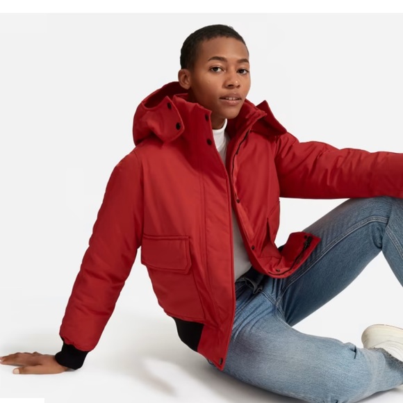 ❌SOLD❌ Everlane The ReNew Heavyweight Bomber Red Large NEW - Picture 12 of 12